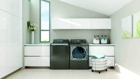 GE’s new, high-efficiency washer and dryer pair allows consumers to manage laundry tasks, such as checking cycle status or adding time to the dry cycle, from their smartphones.