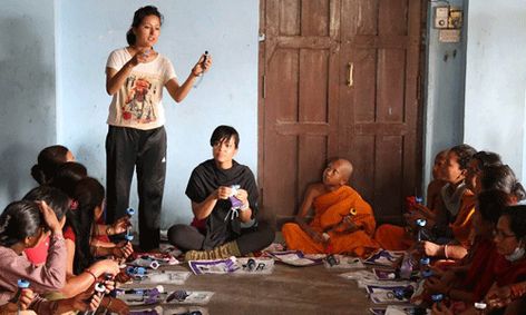 This training session took place in Bhaktapor, Nepal. A typical training session consisted of an overview of the Sawyer PointONE filter, background information on Water With Blessings, step-by-step assembly of the filtration unit, and how to care for the filters.