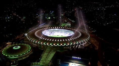 GE floodlights will light Maracana Stadium, the facility hosting the 2014 World Cup and opening and closing ceremonies for the 2016 Olympics. The lighting upgrade will provide a sharper visual experience for athletes, spectators and television viewers around the globe. Courtesy of SEObras, photo by Erica Ramalho.