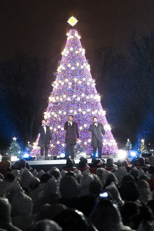 This year's National Christmas Tree on display in President's Park in Washington D.C. features GE's new, energy smart(r) Sugar Plum light-emitting diode (LED) holiday lighting. Photo credit: Paul Morigi, 2013 National Christmas Tree Lighting