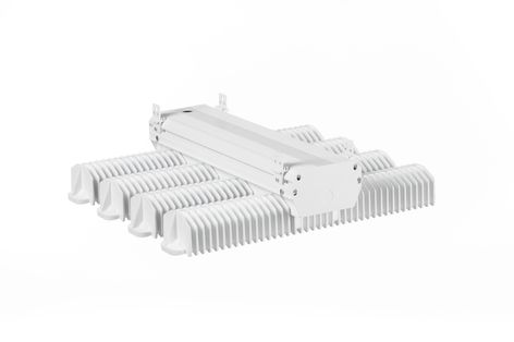 GE’s next generation of Albeo™ LED high bay lighting fixtures provide even greater efficacy in spaces with high ceilings.