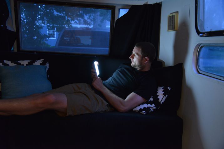 Tim Reading on Couch 1