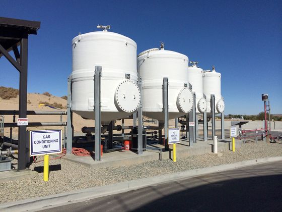 Biogas treatment tanks