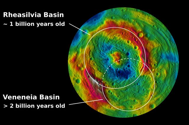 This colorized map from NASA’s Dawn mission shows the distribution of minerals across the surface of Vesta. This colorized map from NASA’s Dawn mission shows the distribution of minerals across the surface of Vesta.