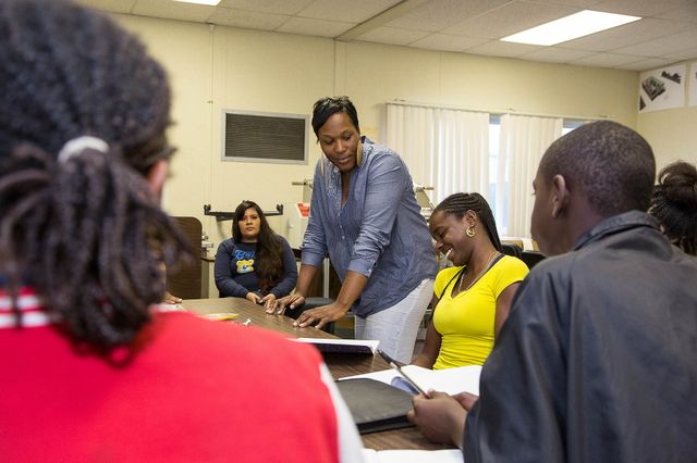 Deanna Jordan with students