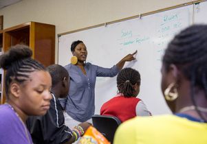 Deanna Jordan with students