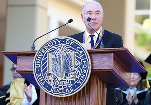 David Geffen at the Hippocratic Oath ceremony