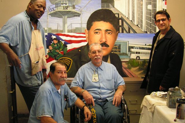 Tom Skelly and inmate arts crew