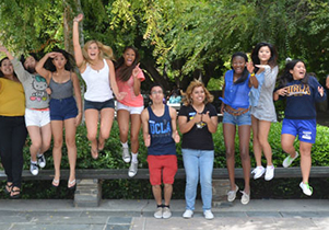 A few of the nearly 100 Bruins who served as counselors during new-student orientation last summer.