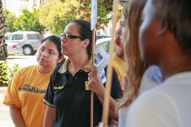 Former UCLA student Liliana Leon at a rally