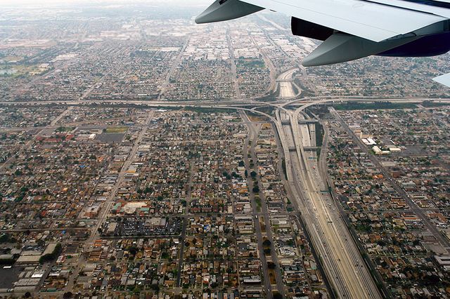 Los Angeles from a plane