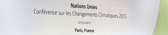 Sign from Paris climate change conference