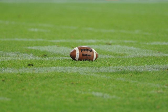 Football on field