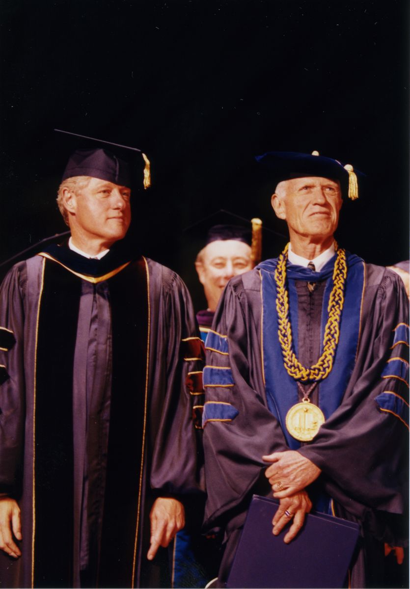 President Bill Clinton with UCLA Chancellor Charles Young, 1994