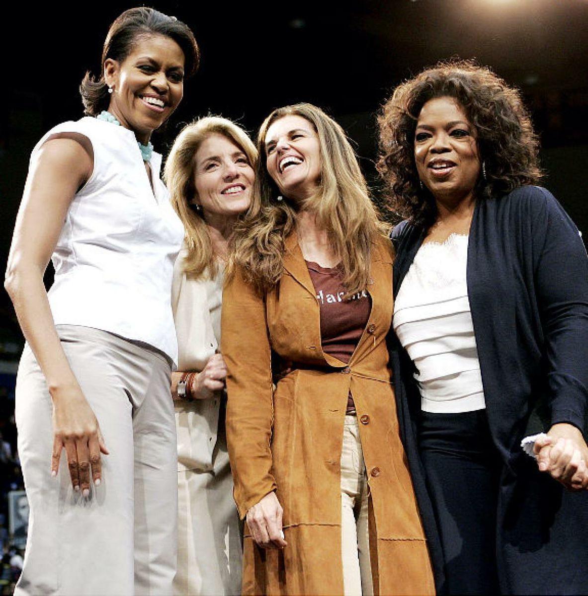 Obama Rally: Michelle Obama, Oprah Winfrey, Caroline Kennedy and Maria Shriver are among the celebrities chanting “Yes, We Can," at UCLA.