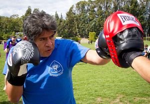 Ivan Lopez practices Muay Thai boxing