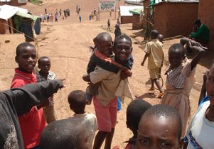 Residents of one of the rural villages set up for medical treatment of Ebola.