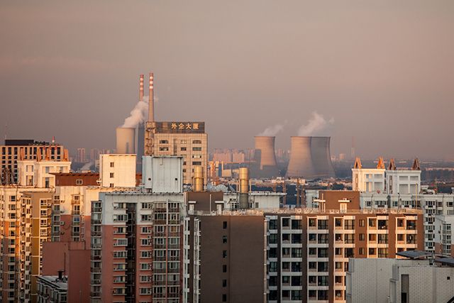 Beijing skyline with pollution