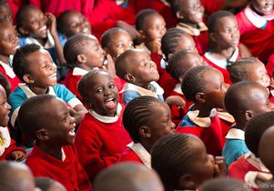 Students at Kibera School for Girls in Nairobi, Kenya. The school and its founders are featured in 'A