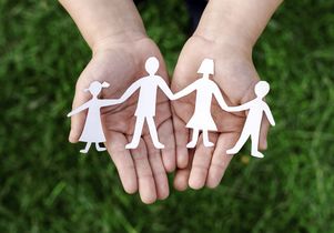 Stock image of a cut-out representing a family