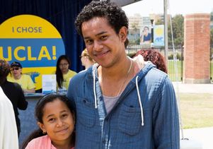 A family photo commemorates a student's decision to commit to UCLA.