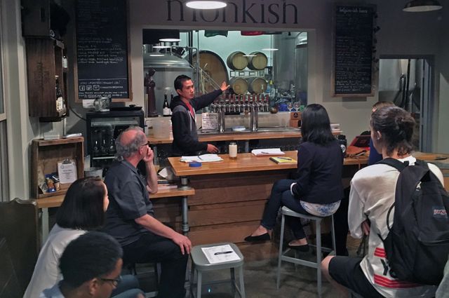 brewer Henry Nguyen Tasting room at Monkish