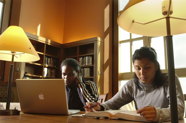 UCLA Law students in library