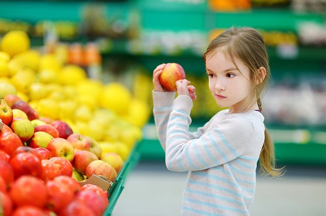 Girl with apple