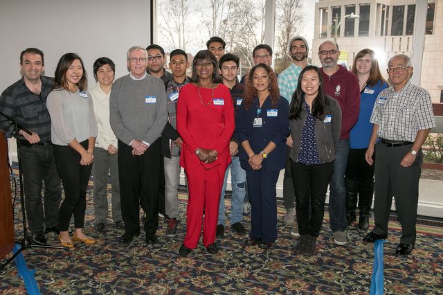 Shirley Polk and 15 donors of blood for her surgery