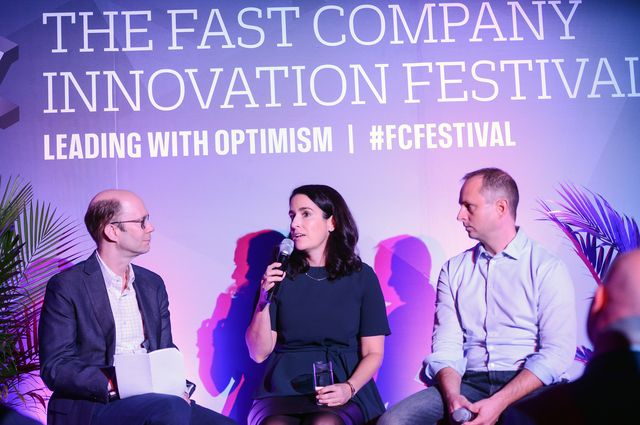 Jaime Nack, center, and Jeff Burke, right, at the 2017 Fast Company Innovation Festival. Jaime Nack and Jeff Burke at the 2017 Fast Company Innovation Festival