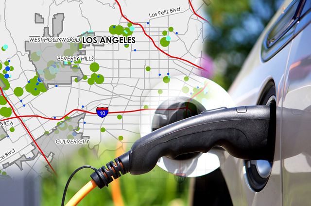 Map and electric vehicle charging