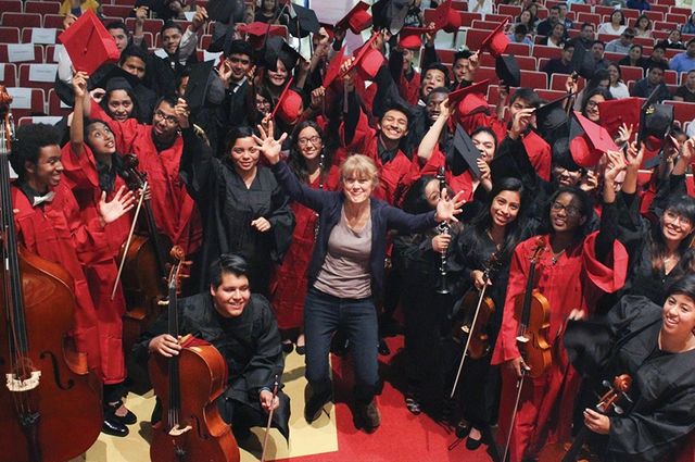 Since 2008, 90 percent or more high school seniors who participated in the Harmony Project for at least three years went on to college. The students come from neighborhoods where high school dropout rates approach or exceed 50 percent.