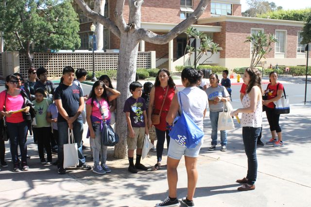 Janitors and their children on tour of UCLA
