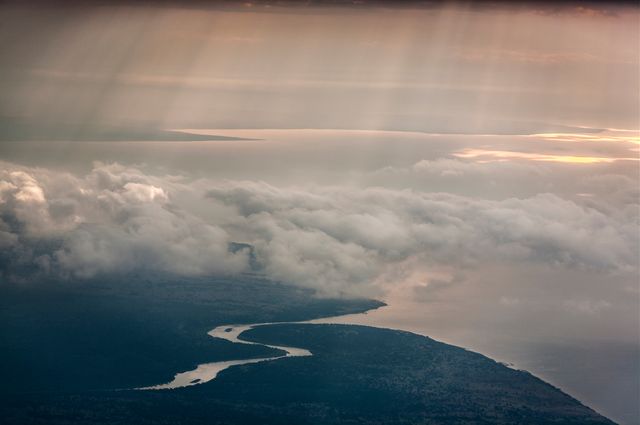 An aerial photograph shows terrain in Virunga National Park in the Democratic Republic of the Congo, among the areas scientists studied.