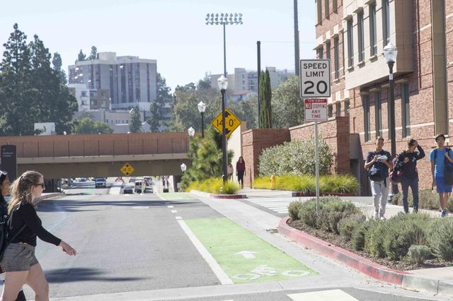 20 mph speed limit sign at UCLA