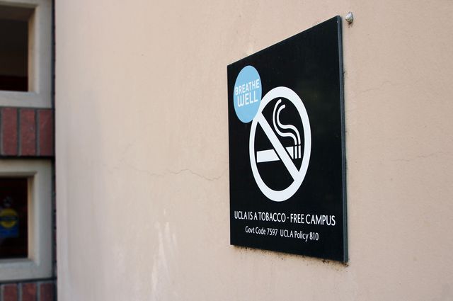 Smoke-free campus sign at UCLA