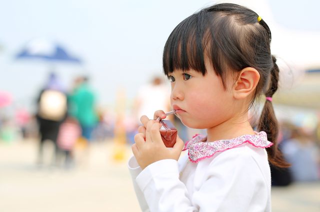 Young girl with juice