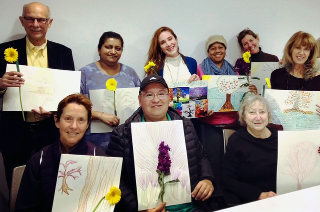 caption Members of a Tree of Life Fulfillment mindfulness workshop