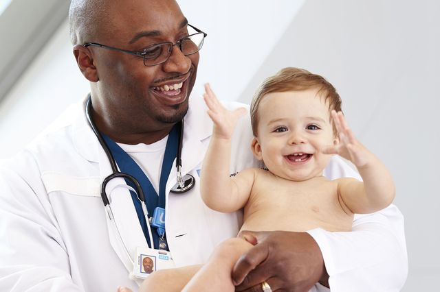 UCLA physician with baby