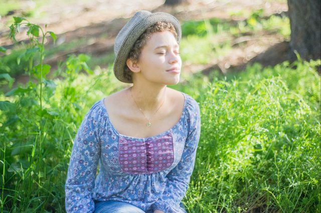 Young woman in park