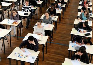 Stock art of students in class
