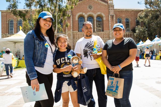 Family on Dickson Plaza on Bruin Day Family on Dickson Plaza on Bruin Day