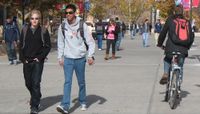 Students on Cornell Mall