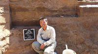 Meng Zhang at Blackwater Draw Site, New Mexico