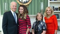 Cindy Nava, second from left, with (l. to r.) U.S. Vice President Joe Biden, U.S. Congresswoman Michelle Lujan Grisham and Second Lady Dr. Jill Biden.