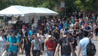 Students walking