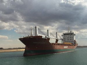 A ship in Suez Canal.