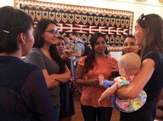 The Academy hosted an open dialogue on “Motherhood & Career” on June 14. Several professionals from the STEM+Architecture fields arrived, some with their children, to discuss the importance of balancing career and family. Professor Jessica Rowland, UNM Sustainability Studies, holds her newborn, Madeleine, while discussing her personal story with Ana Laura Gonzalez Perez, Lizeth Cueto, Jacqueline Cabrera Fosado, Emilia Gonzalez Avila, and Laura Melissa Sanchez Salas. #Academy4Women