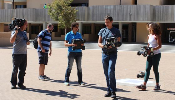 The UNM-NASA team built 60 robots for the national Swarmathon challenge at Kennedy Space Center in Florida last srping. Swarmie Group