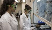 Students work together in research lab